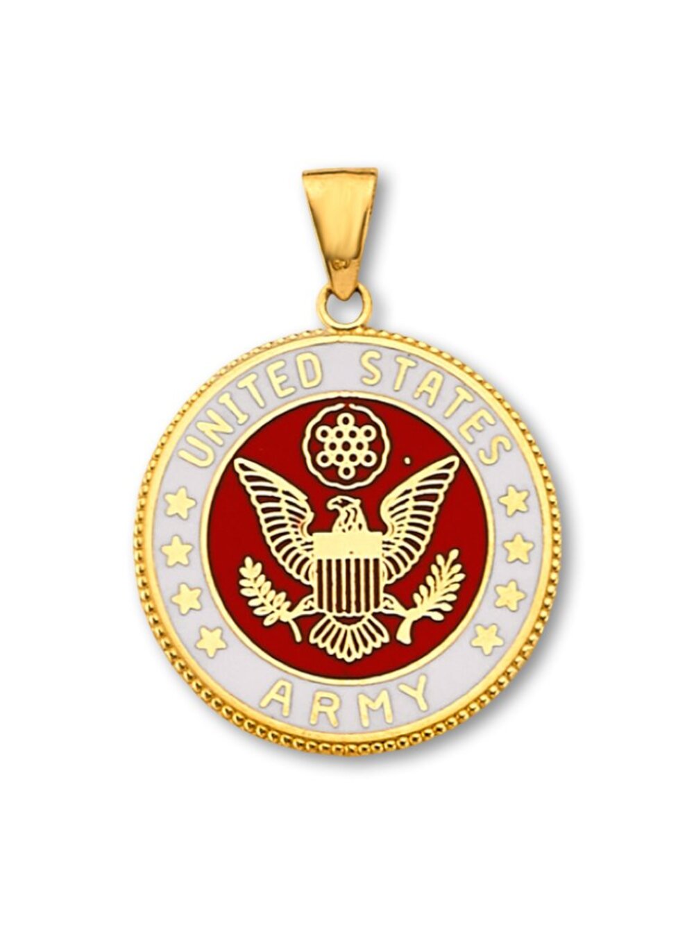 14K Gold US Army Pendant | Double-Sided Military Charm By Tehrani Jewelry